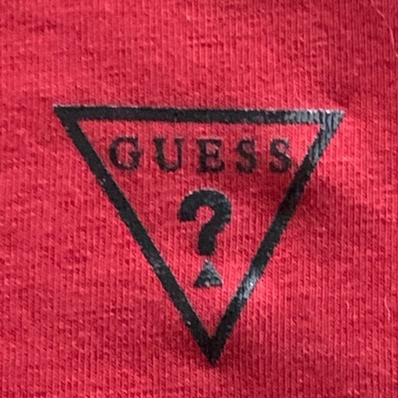 GUESS Graphic Tee "Love" Sz L Red #17G - Picture 6 of 10